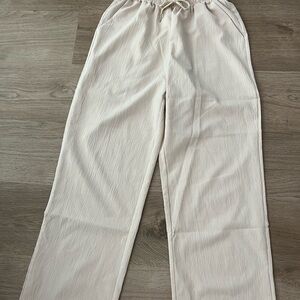 Men's Casual Drawstring Pants in Light Cream
